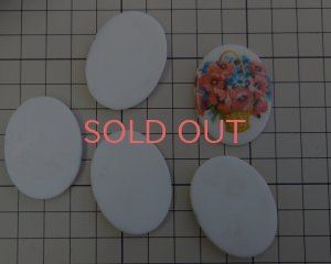 画像2: ns336/ヴィンテージ/ドイツ/ガラスカボション/ポピーと青い花/約40×30mm(1個）