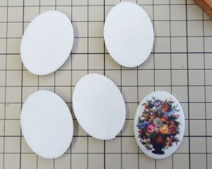 画像2: ns337/ヴィンテージ/ドイツ/プラスチックカボション/花瓶/約40×30mm(1個）