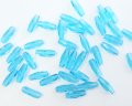 チェコガラスビーズ/ファイアポリッシュ/ロングオーバル/アクアマリン/約15×6mm（2個）