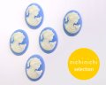 ns343/ヴィンテージ/プラスチックカメオ/レディ（ネックレス）/ベビーブルー/約25×18mm/(1個)