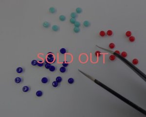 画像2: ns347/ヴィンテージ/ドイツ/ガラスカボション/オペークミント/約2mm(10個)