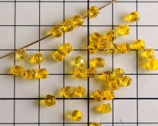 画像2: ヴィンテージ/チェコ/イングリッシュカット/イエロー/約4mm(10個） (2)