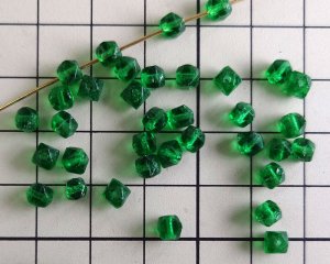画像2: ヴィンテージ/チェコ/イングリッシュカット/グリーン/約4mm(10個）
