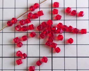 画像2: ヴィンテージ/チェコ/イングリッシュカット/レッドミックス/約4mm(10個）