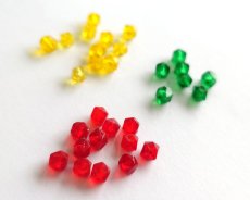 画像3: ヴィンテージ/チェコ/イングリッシュカット/レッドミックス/約4mm(10個） (3)