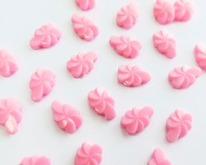 画像1: ヴィンテージ/ドイツ/プラスチック/ピンクスパイラルドロップ(2個)