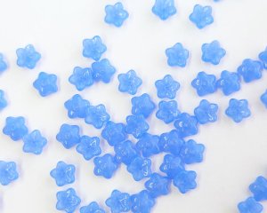 画像1: チェコガラスビーズ/ミニスターブルーオパールフラワー/約8mm（10個）