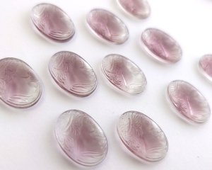 画像3: ns334/ヴィンテージ/ドイツ/ガラスカメオ/クリア×パープル(1個）