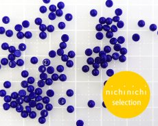画像1: ns347/ヴィンテージ/ドイツ/ガラスカボション/オペークネイビー/約2mm(10個) (1)
