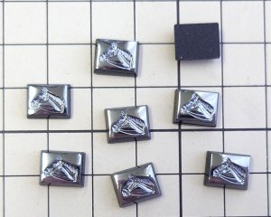 画像2: ns353/ヴィンテージ/ガラスカボション/ヘマタイトホース(1個)