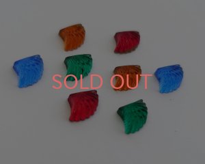 画像2: ns350/ヴィンテージ/ドイツ/ガラスカボション/ミニリブファン(1個)