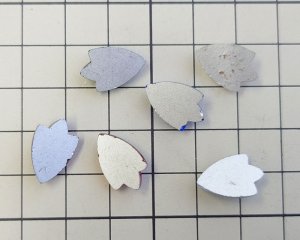 画像3: ns349/ヴィンテージ/ガラスカボション/カットチューリップ/オーロラ(1個)