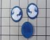 画像2: ns356/ヴィンテージ/ドイツ/プラスチックカメオ/デニムブルー/約18×13mm/(1ペア) (2)