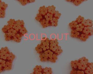 画像1: ヴィンテージ/日本/プラスチック/ヘキサグラムフラワー/コーラル/20mm(1個)