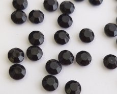 画像1: ヴィンテージ/ドイツ/ガラス/シャネルストーン/ジェットブラック/29ss(1個) (1)