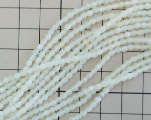 画像2: チェコガラスビーズ/ファイアポリッシュラウンド/ミルキーイエロー/約3mm(20個)