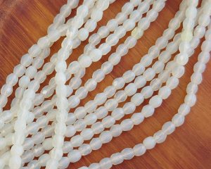 画像1: チェコガラスビーズ/ファイアポリッシュラウンド/ミルキーイエロー/約3mm(20個)