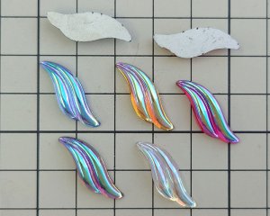 画像3: ns361/ヴィンテージ/ドイツ/ガラス/オーロラウィング/約24×8mm(1個）