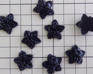 画像3: ヴィンテージ/日本/プラスチック/スターフラワー/ブラック/16mm(1個)