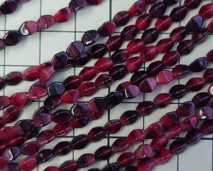 画像2: チェコガラスビーズ/ミニピンチ/レッドブラックマーブル/約5×3mm(10個）