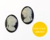 画像1: ns362/ヴィンテージ/ドイツ/プラスチックカメオ/レディブラック/約18×13mm (1)