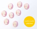 ns363/ヴィンテージ/ドイツ/ガラスカメオ/ピンク/約10×8mm