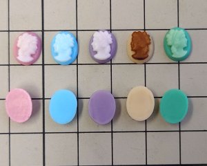 画像3: ns363/ヴィンテージ/ドイツ/ガラスカメオ/グリーン/約10×8mm