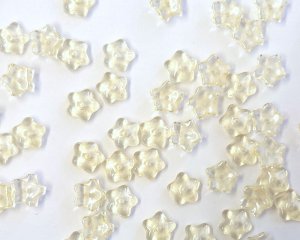画像1: チェコガラスビーズ/ミニスターフラワー/ライトイエローラスター/約8mm（10個）