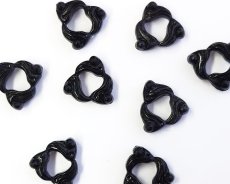 画像1: ヴィンテージ/ドイツ/プラスチック/トライアングルウエーブ/ブラック（2個） (1)