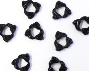 画像1: ヴィンテージ/ドイツ/プラスチック/トライアングルウエーブ/ブラック（2個）