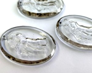 画像4: ns366/ヴィンテージ/ドイツ/ガラスインタリオペンダント/アダムとイブ約40×30mm（1個）