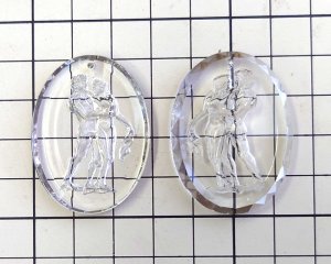 画像3: ns366/ヴィンテージ/ドイツ/ガラスインタリオペンダント/アダムとイブ約40×30mm（1個）