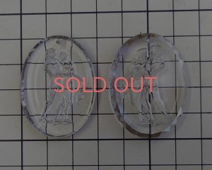 画像3: ns366/ヴィンテージ/ドイツ/ガラスインタリオペンダント/アダムとイブ約40×30mm（1個）