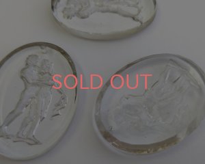 画像2: ns366/ヴィンテージ/ドイツ/ガラスインタリオペンダント/アダムとイブ約40×30mm（1個）