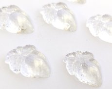 画像2: ヴィンテージ/ドイツ/ガラスカボション/苺/フォイルなし/約14×12mm(1個) (2)