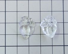 画像4: ヴィンテージ/ドイツ/ガラスカボション/苺/フォイルなし/約14×12mm(1個) (4)