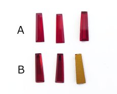 画像2: ns367/ヴィンテージ/ドイツ/ガラスカボション/台形/約14×4mm（1個） (2)