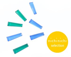 画像1: ns367/ヴィンテージ/ドイツ/ガラスカボション/台形/約14×4mm（1個）