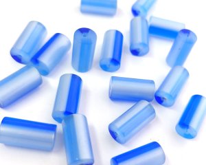 画像1: ヴィンテージ/USA/ルーサイト/ブルーストライプピラー（1個）