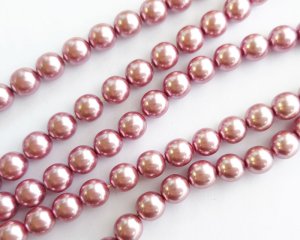 画像1: デッドストック/チェコガラスパール/約8mm/ローズピンク(10個)