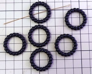 画像2: プラスチックビーズ/ブラックドットリング(2個)