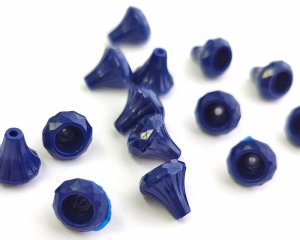 画像1: ヴィンテージ/ドイツ/プラスチック/ベルフラワー/ネイビー(4個)