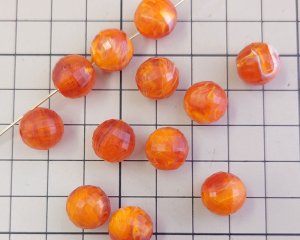 画像2: ヴィンテージ/ドイツ/プラスチック/オレンジマーブル（2個）