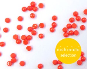 画像1: ns371/ヴィンテージ/ガラスカボション/オペークコーラル/約3mm(10個)
