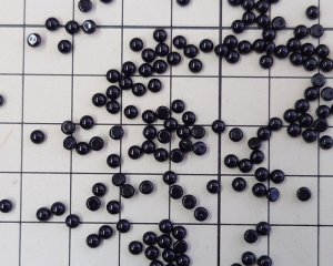 画像2: ns371/ヴィンテージ/ガラスカボション/オペークブラック/約3mm(10個)