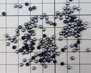 画像2: ns371/ヴィンテージ/ガラスカボション/ヘマタイト/約3mm(10個)