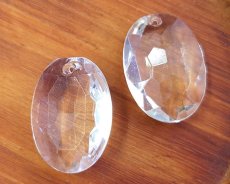 画像1: ヴィンテージ/日本/アクリル/クリアジュエルペンダント/約25×18mm（1個） (1)