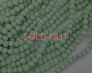 画像1: ヴィンテージ/日本/ランプワークビーズ/ライトグリーンストライプミックス（20個）