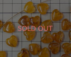 画像2: ヴィンテージ/日本/プラスチック/アンバーハート/約12mm（1個）