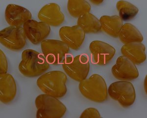 画像1: ヴィンテージ/日本/プラスチック/アンバーハート/約12mm（1個）